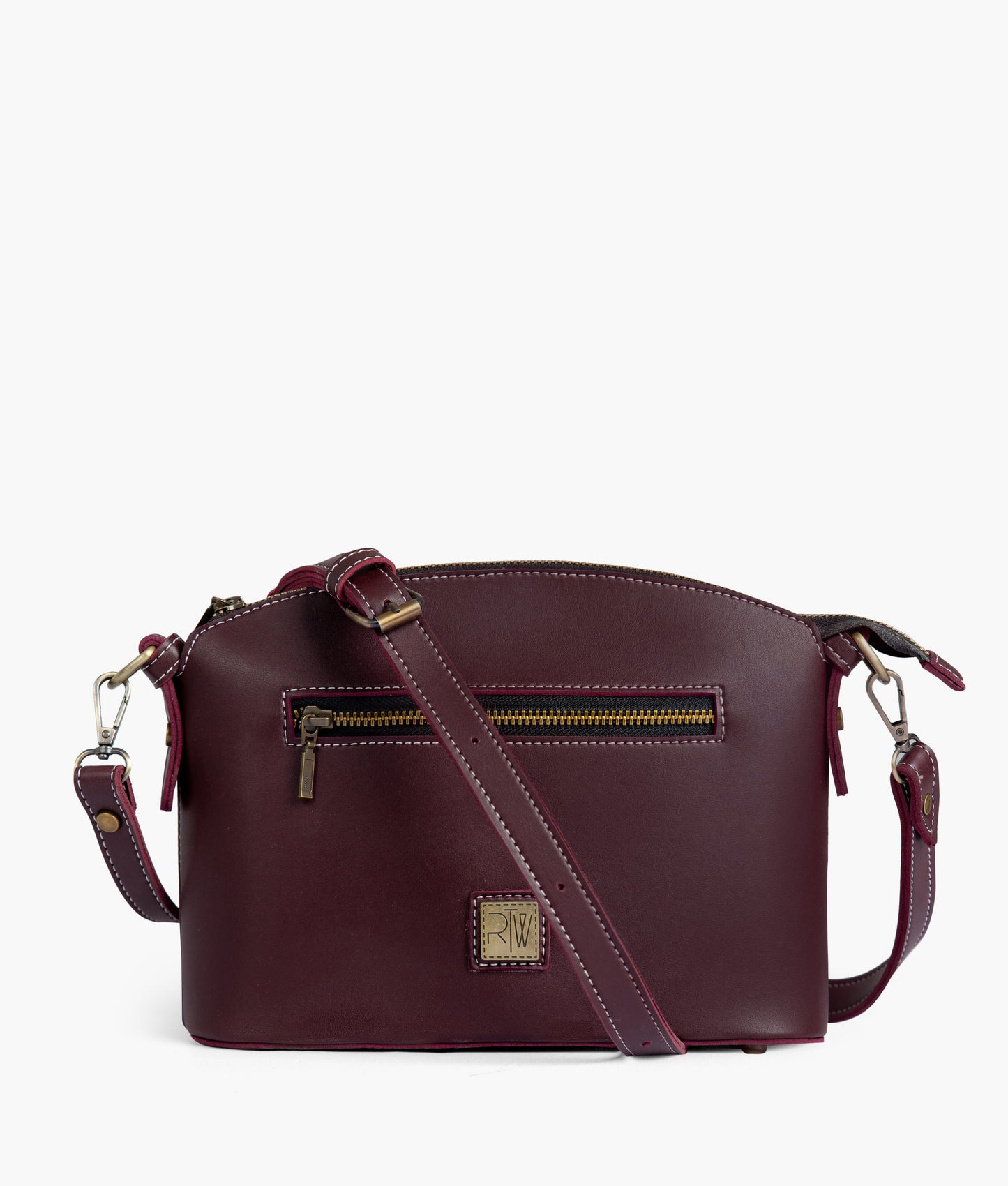 Burgundy dome cross-body bag