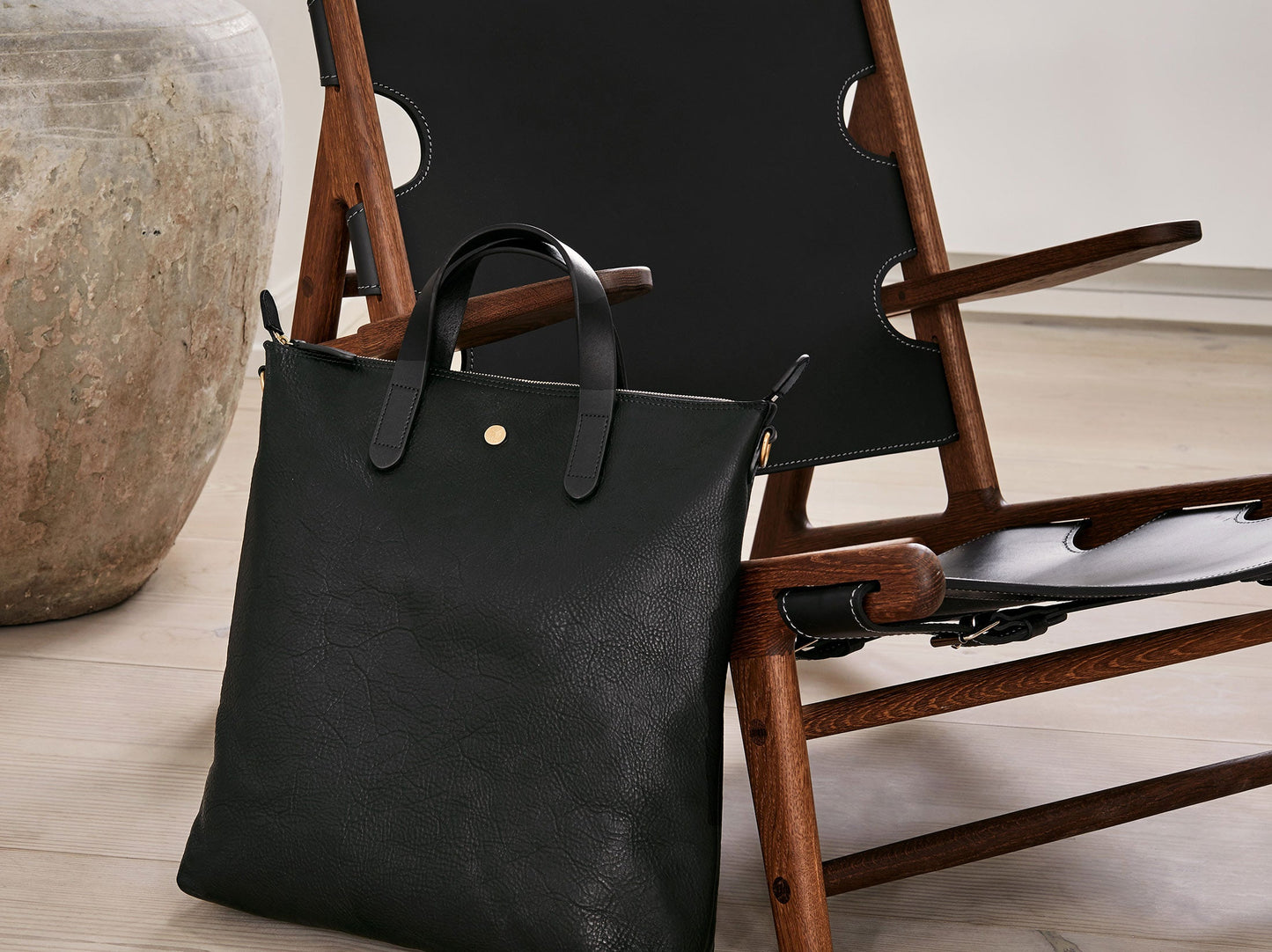 Shopper, Leather - Black/Black