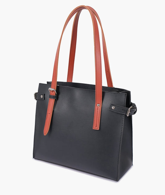 Black satchel tote bag