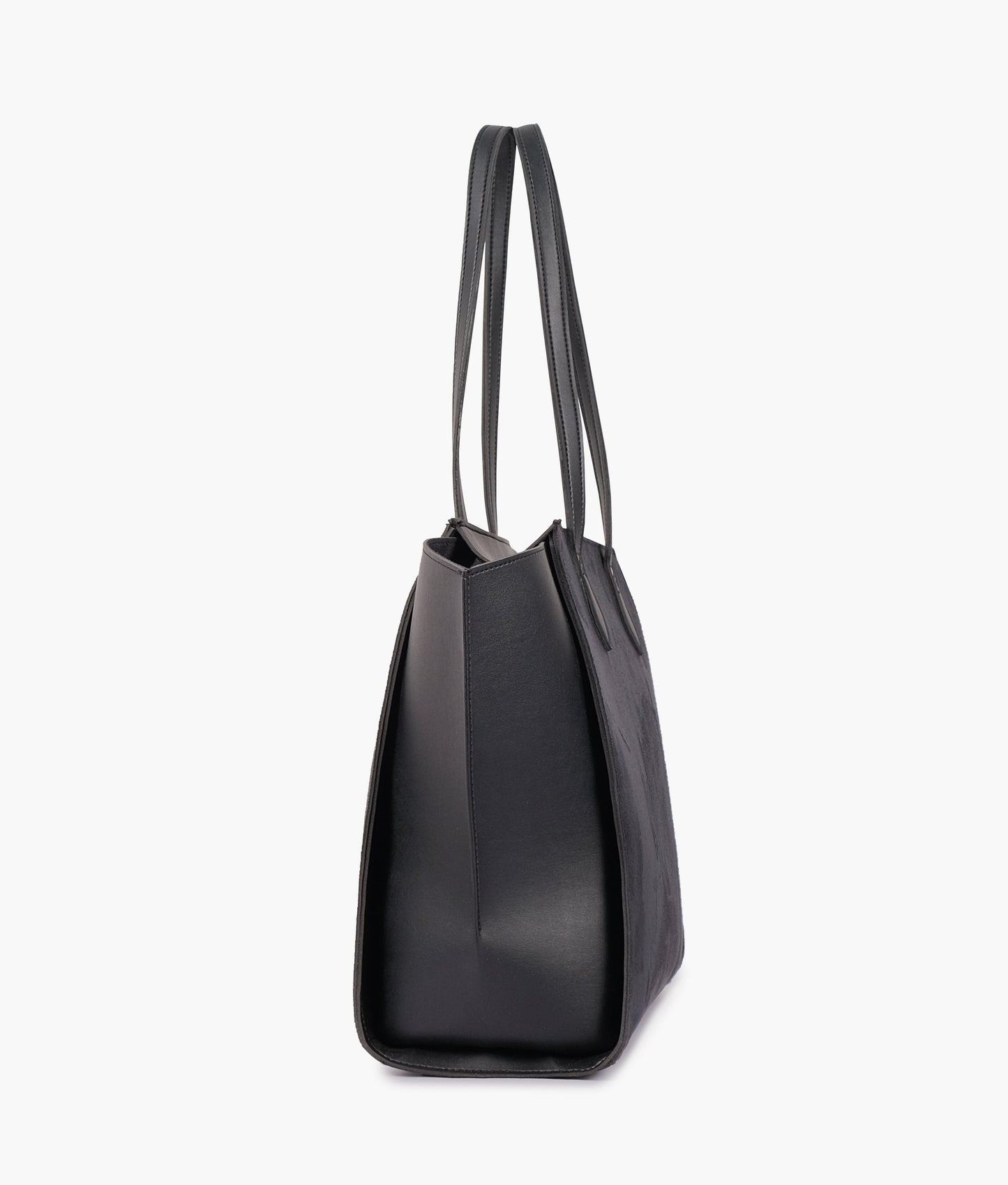 Black suede classic tote bag