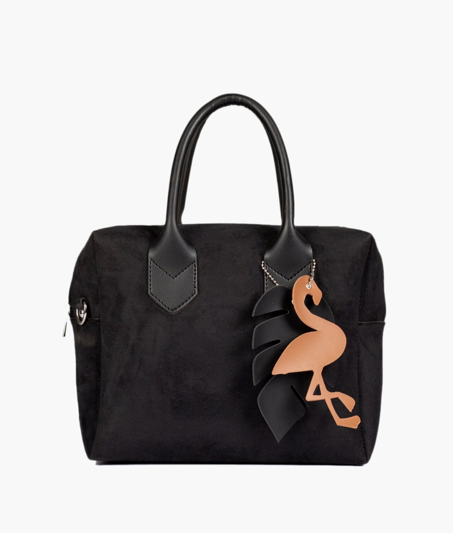 Black suede mini bowling bag