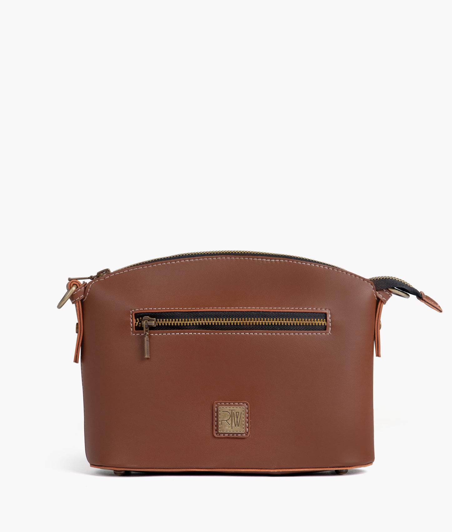 Brown dome cross-body bag