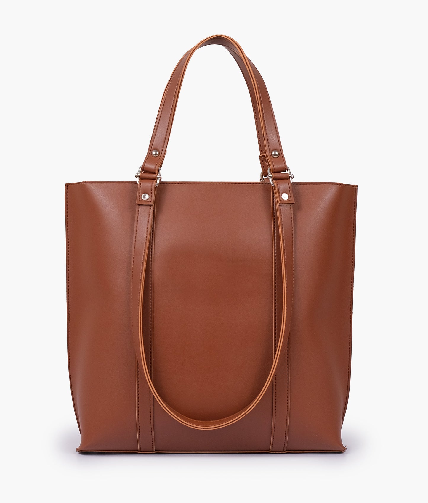 Brown double-handle tote bag