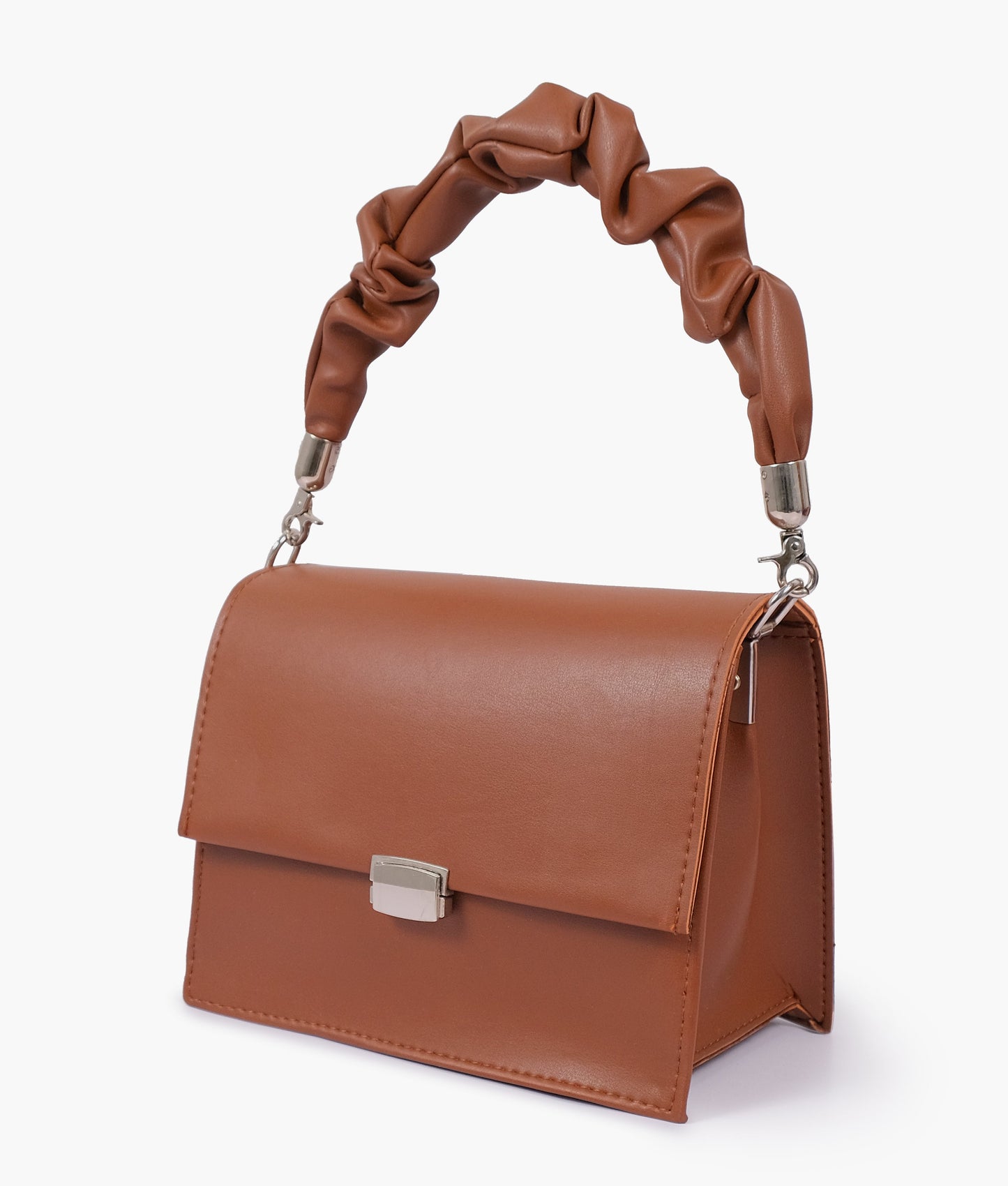 Brown top-handle mini cross-body bag