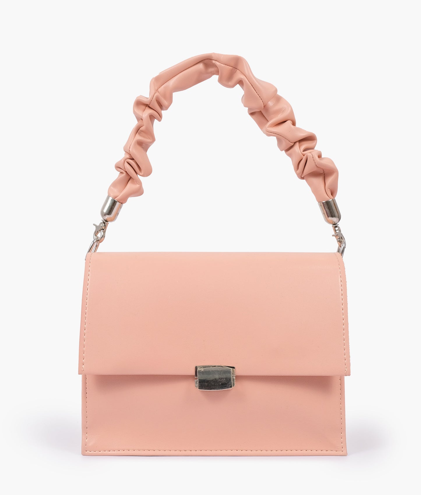 Peach top-handle mini cross-body bag